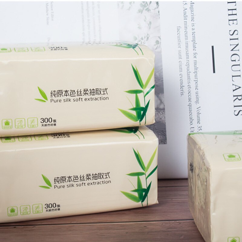 Toalettpapir hotell tampong rumpe tre farge 3 lag myk naturlig bambus masse familie baby bambus fiber papir for hjemmebad