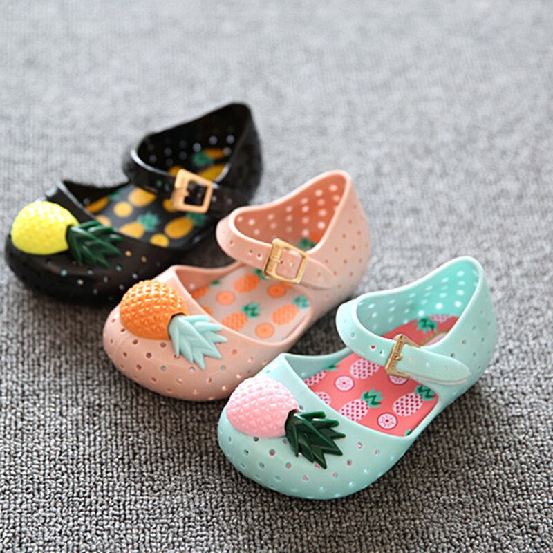mini SED sandały dziecięce dzieci dziewczyna moda dziura galaretki buty maluch miękkie buty plażbyć winnym ananas antypoślizgowe cukierki buty SH078