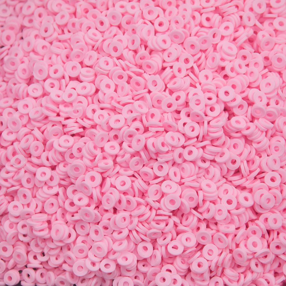 Hollow Round Dot Circle Shape Polymer Clay Slices Colorful Sprinkles for Slimes Filling HandCraft Acrylic Epoxy Resin Filler: 3. pink 65gram
