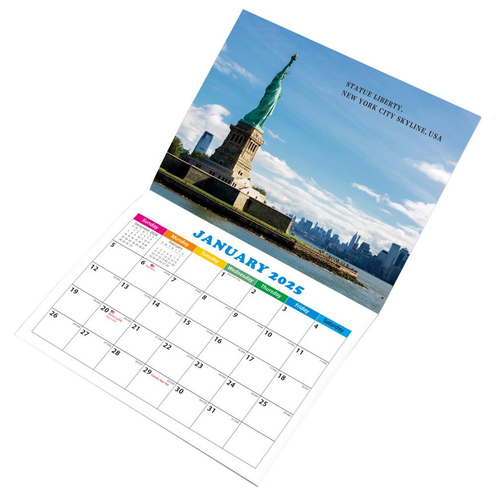 Vægplanlæggerkalender elegance moderne verdenslandskabsplanlæggerkalender verdenslandskabstema vægkalender til hjemmet: Default Title
