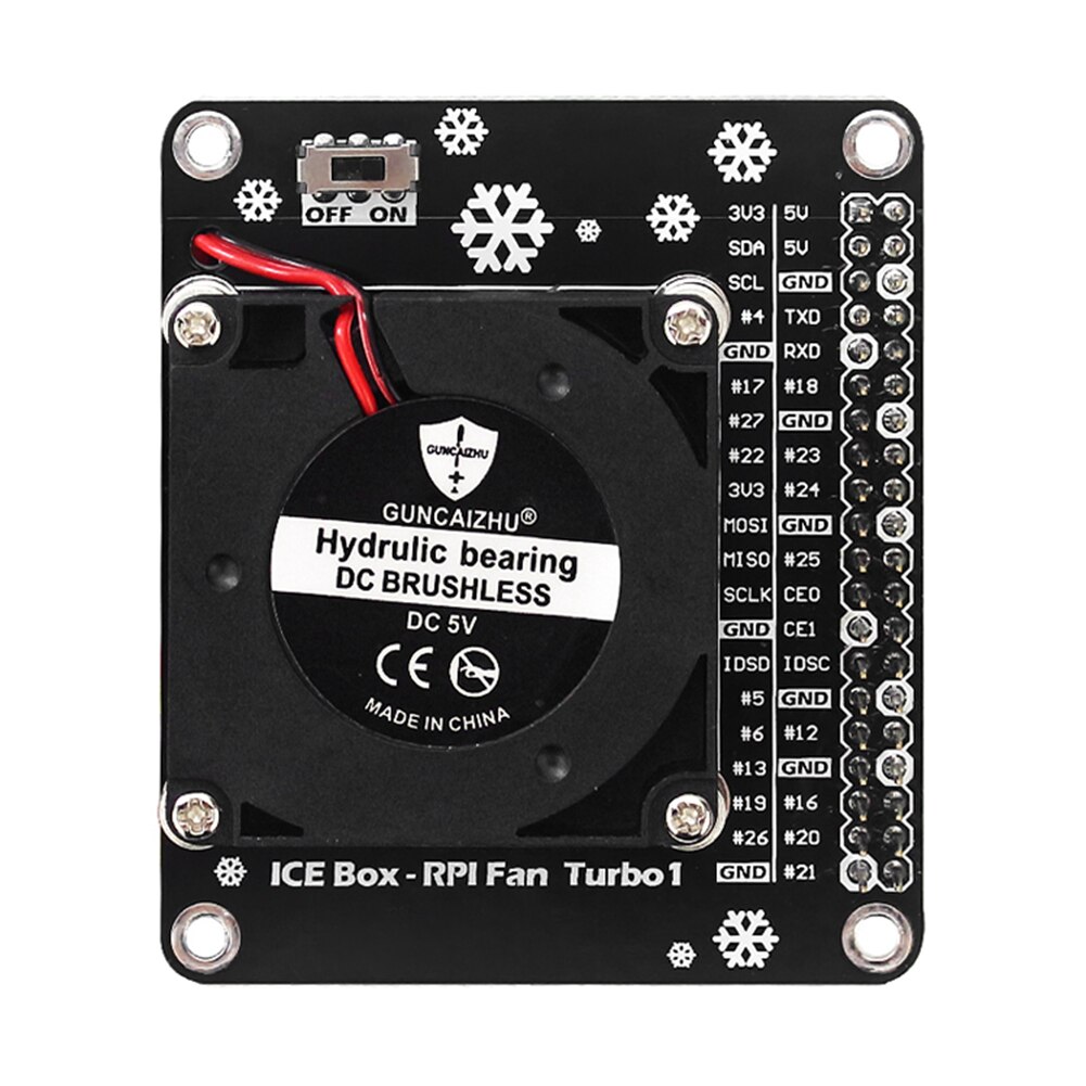 Warmteafvoer mini computercomponenten led koelventilatormodule kantoor met schakelaar voor raspberry  pi 4 model b