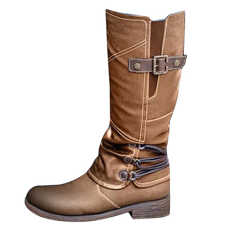 Femmes décontracté Martin bottes femmes bottes plates bas femme cheville chaussures femme grande taille à lacets chaussures de: brown / 40