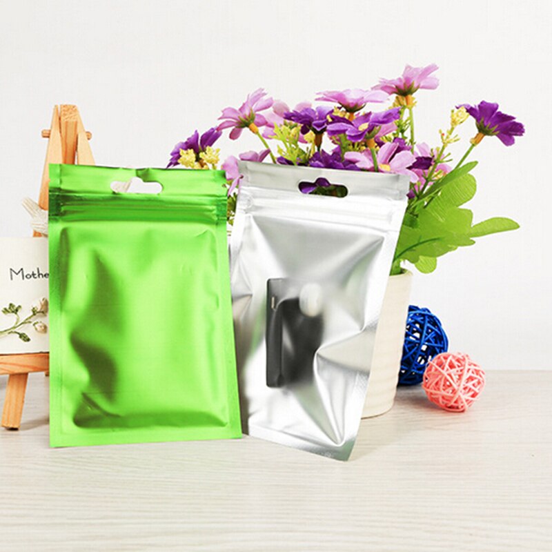 Folie Lebensmittel Packag Tasche Wärme Dichtung Aluminium Folie Ziplock Taschen Flache Paket Tasche Lebensmittel Klasse 9*15cm 4 farben