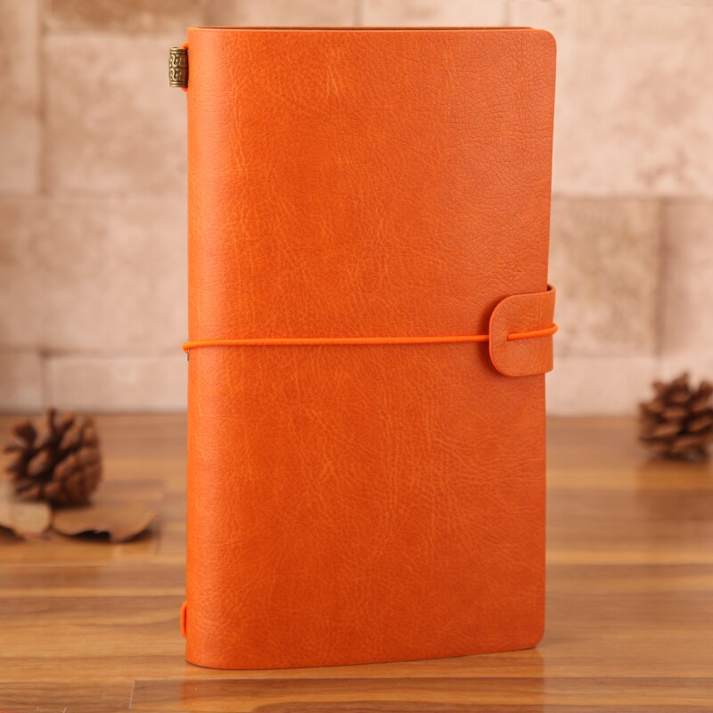 RuiZe faux leather journal reizen notebook A6 pocket notepad school dagboek note book graveren naam creatieve briefpapier: Oranje / A6 engrave letters