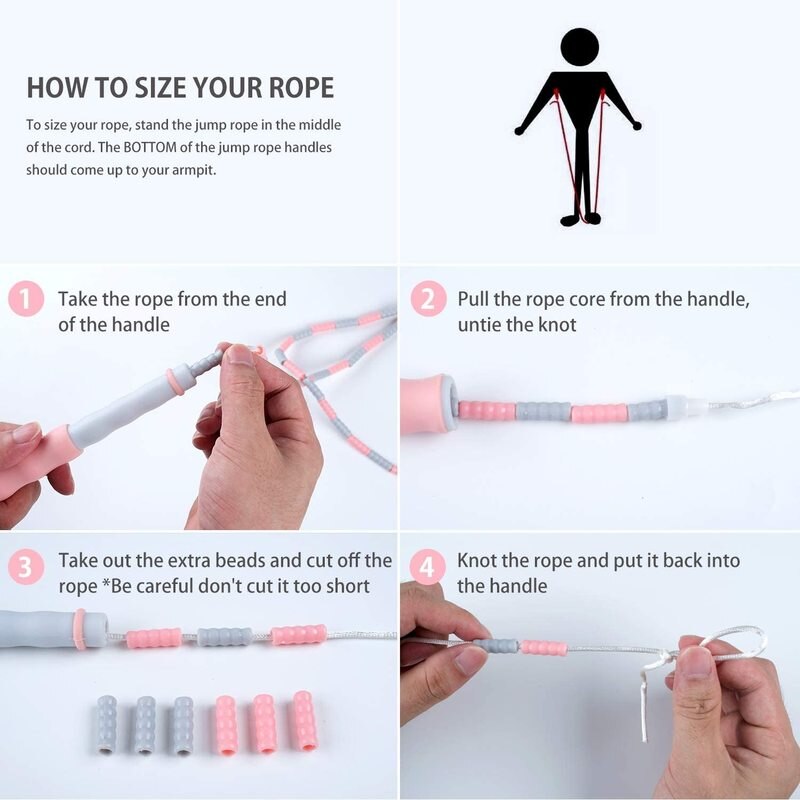 Corda di bambù per bambini esercizio di salto esercizio di esercizio corda di bambù antiscivolo regolabile portatile con manico corda di Yoga dura