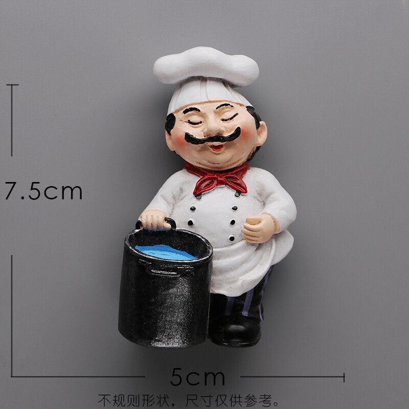 Restaurant Chef réfrigérateur collé pain maître 3D réfrigérateur aimant réfrigérateur magnétique collé à la main collection grands Chefs: Rouge