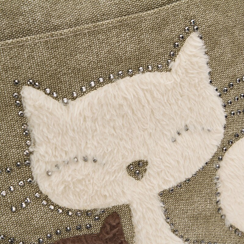 Dames Canvas Tas Vrouwen Schoudertassen Vrouwelijke Leuke Kat Handtas Casual Totes Lady College School Boeken Tas Boodschappentas Voor meisjes