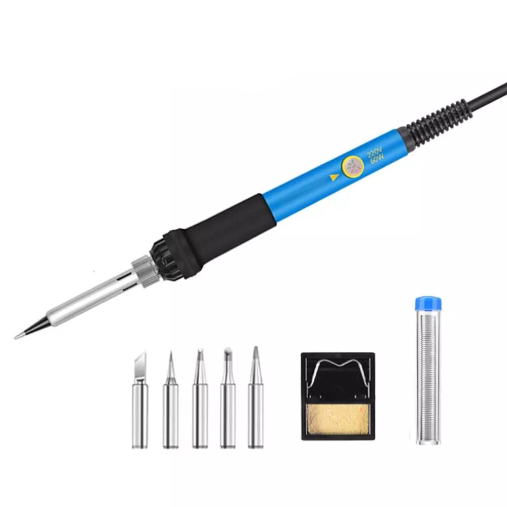 HANDSKIT-soldador eléctrico de temperatura ajustable 220V 110V 60W estación de reparación de soldadura lápiz de calor herramienta de reparación de puntas soldador estaño soldador estaño estacion soldadora: 2 / EU
