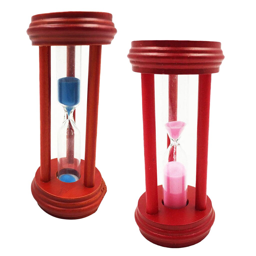3 Minute Red Wood Sand Hourglass Sandglass Sand Timer Clock Ornament Home Decor