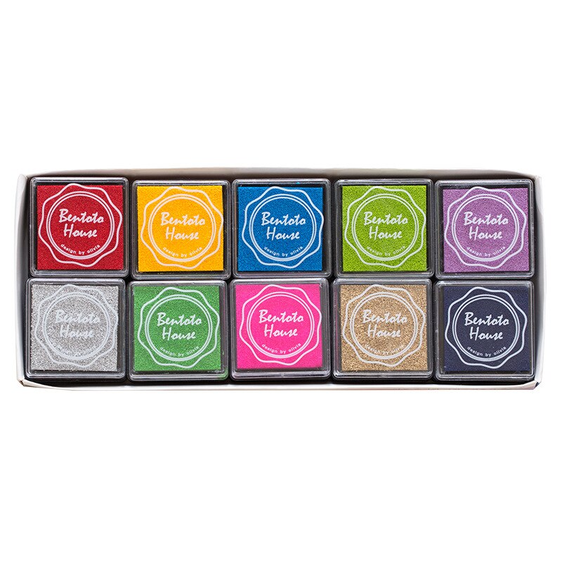 Minialmohadilla de tinta para álbum de recortes, decoración de sellos de tinta de colores, plantilla de huellas dactilares, fabricación de tarjetas, manualidades DIY, 20 colores