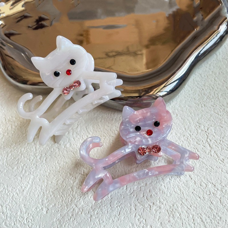 Muweordy-Pinza para el pelo de gato para mujer, pinza de acetato, pinza para el pelo de Animal, pinza de cangrejo para el pelo de dibujos animados, accesorios para el cabello Kawaii