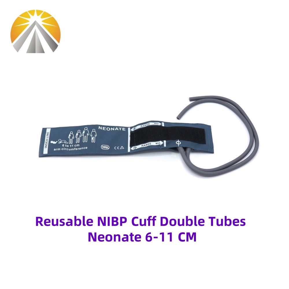 Reusable Six Sizes Available Neonates Child Adult Blood Pressure NIBP Cuff With Double Tubes Two Hose For Multi Patient Monitor: Red