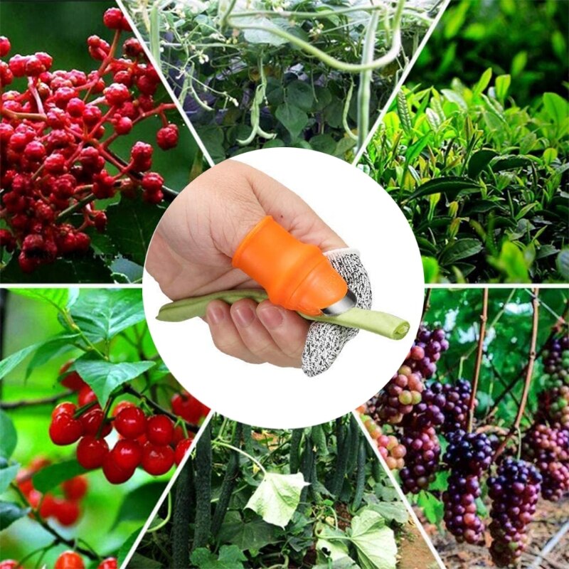 Silicone Thumb Knife Gardening Thumb Cutter Multi Shape with Silicone Forefinger Cover and Finger Protectors Finger Cots