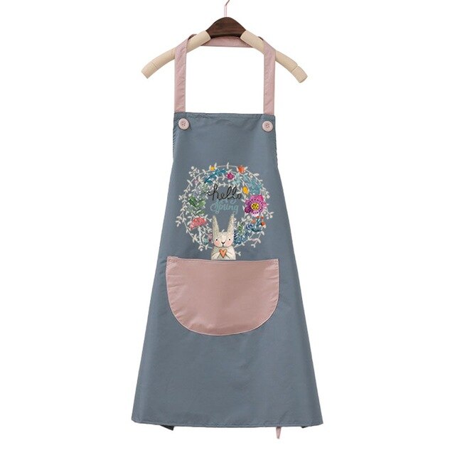Waterproof Kitchen Apron Chef BBQ Cooking Baking Apron With Big Pocket For Women Work Apron BBQ Or Picnic: 6