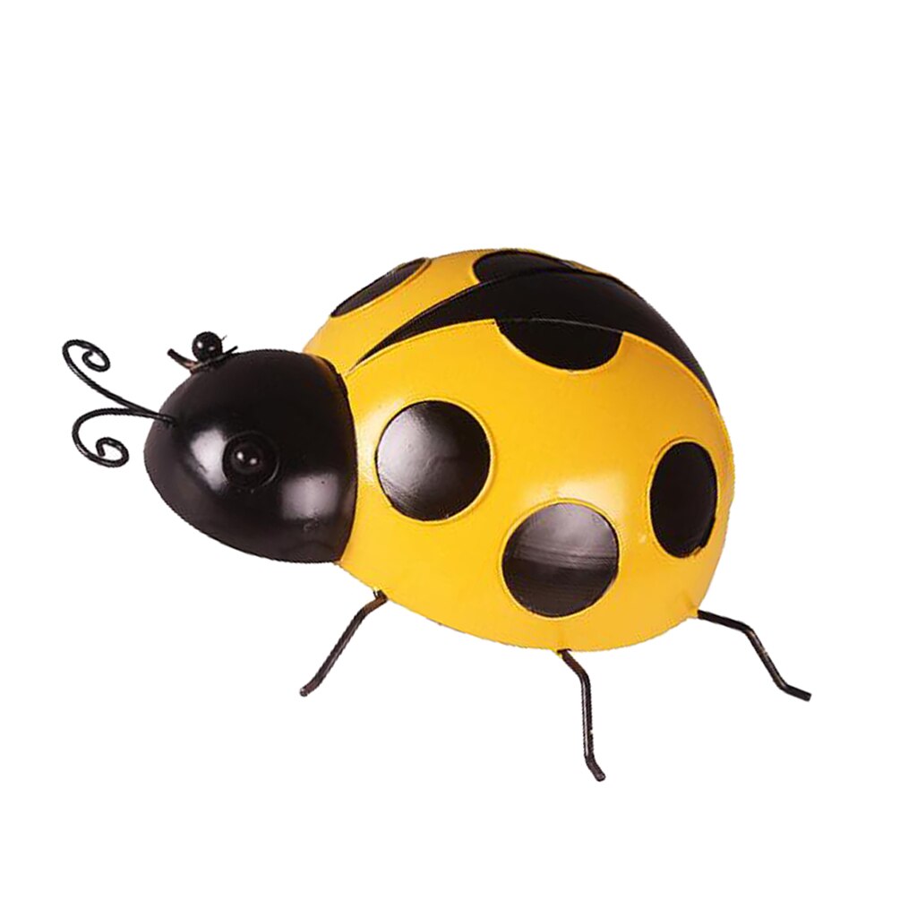 Metal Ladybug Statues for Wall Art Decor, Outdoor Garden Decor (10cm /16cm)
