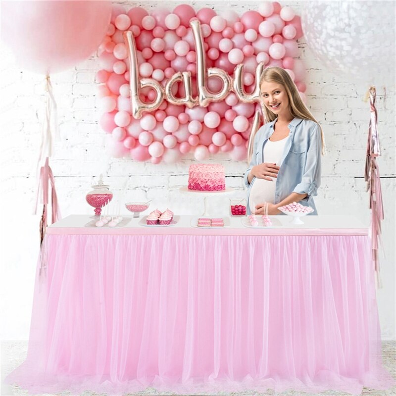 183x77cm Table Skirts Birthday Tulle Table Skirting Wedding Party Tutu Table Skirt Baby Shower Halloween Party Home Decor