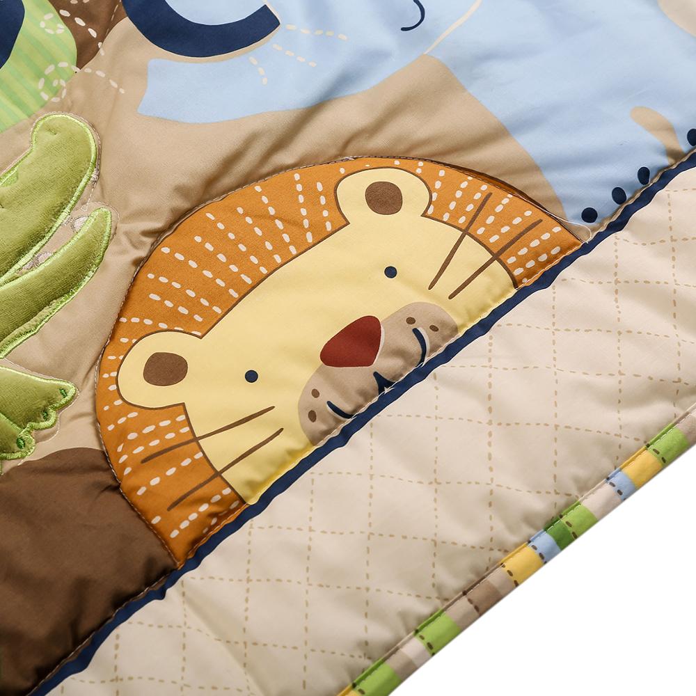 Bomull baby quilt print broderi jungel skog for gutter