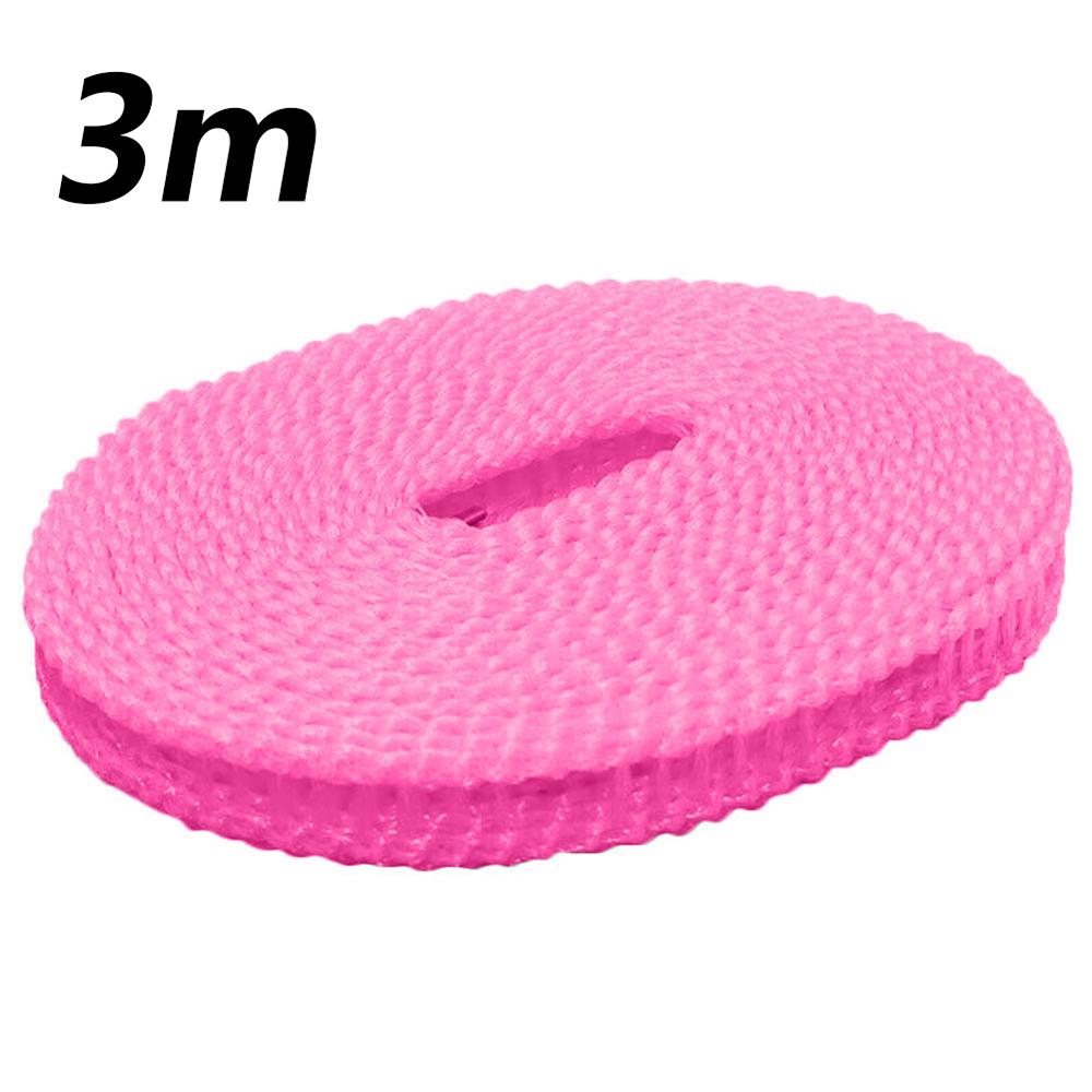 3m/5m Nylon Clothesline Anti-Slip Clothes Hanging Rope Travel Washing Clothes Line Drying Rack Outdoor Windproof Clothesline: 3mxPK1