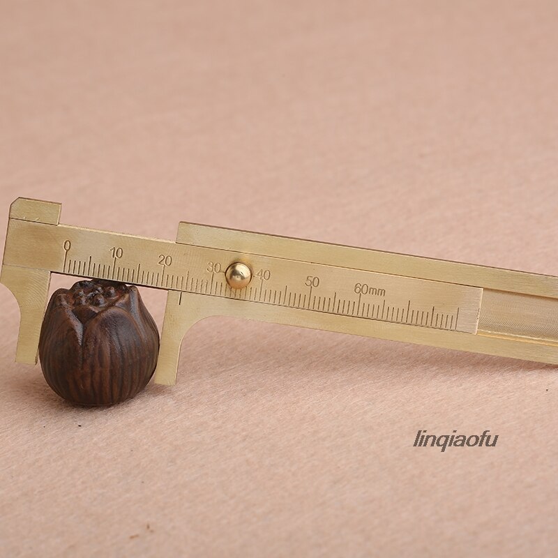Mini brass vernier caliper, all copper vernier caliper leather measuring tool