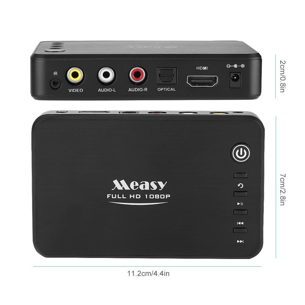 Measy A1HD Full HD Media Player Multimedia Portable 3D Hard Disk 1080P HD Video Audio Player Support USB and SD Card 100-240V