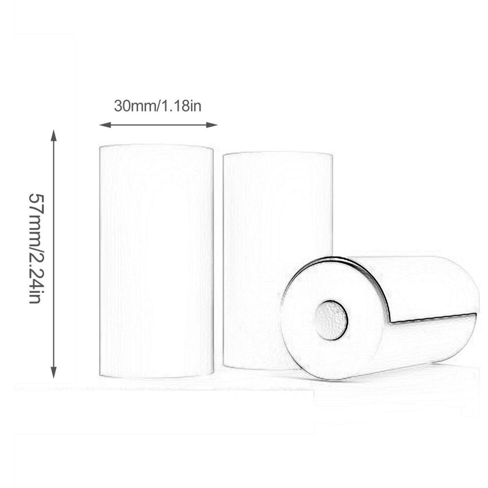 5 Roll Printable Sticker Paper Direct Thermal Paper 57x30mm for PAPERANG Portable Pocket Printer Good Paper