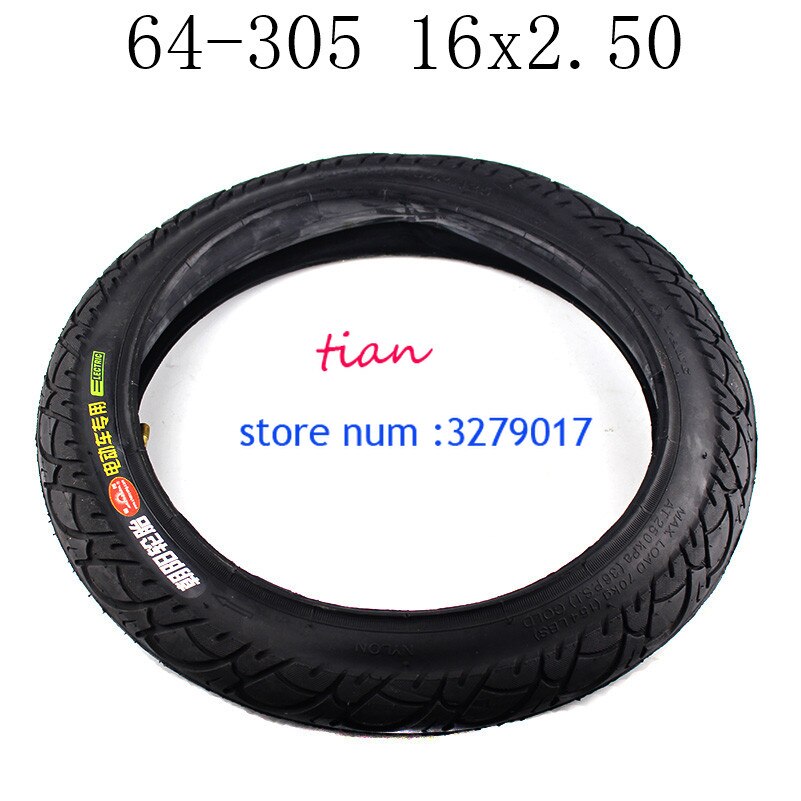 16x2.50 64-305 tire and inner tube for Small BMX, Electric Bikes Kids Bikes and Scooters