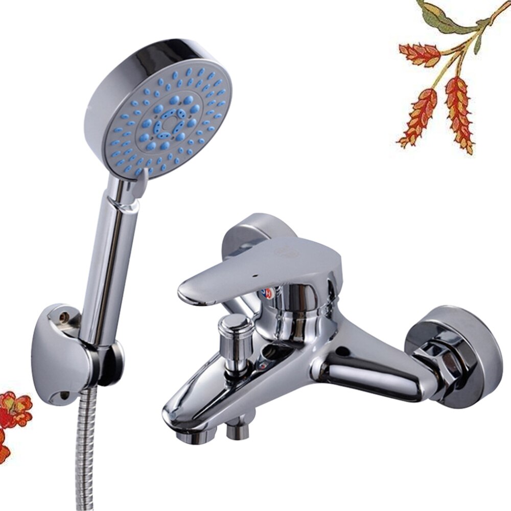 Triple Brass Shower Kit Plumbing Bathroom Shower Combo Set Shower Head System: Default Title
