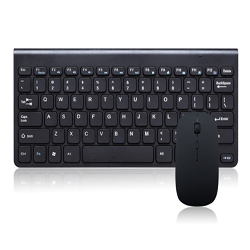 Mode Ultra-dunne 78 Toetsen USB Draadloze Toetsenbord en Muis Pak Nono Ontvanger Draadloze Toetsenbord en 4 Toetsen Muis voor Laptop: Black