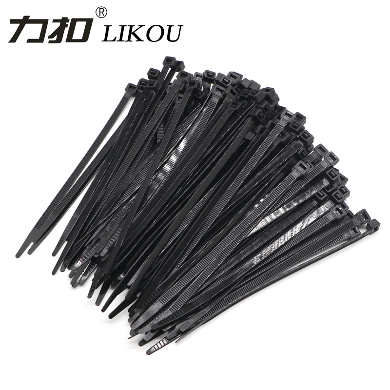 LIKOU Nylon cable tie 5x150 5x200 5x300 5x400 5x500 width4.8mm Plastic self-locking cable ties straps 250PCS black