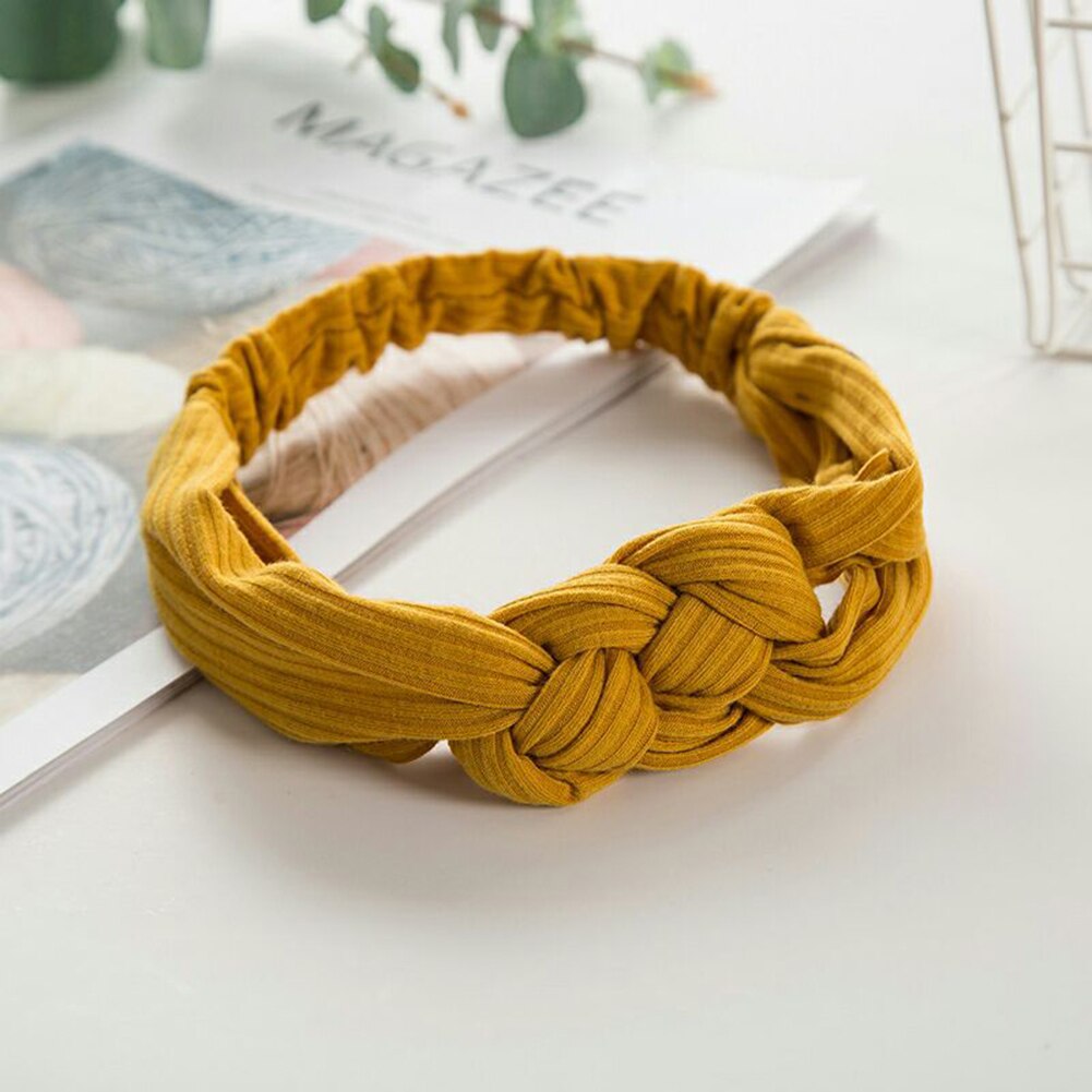 diadema para mujer estilo bohemio con nudo cruzado, diademas DIY, soporte para el pelo de de Color caramelo, accesorios de aro de pelo