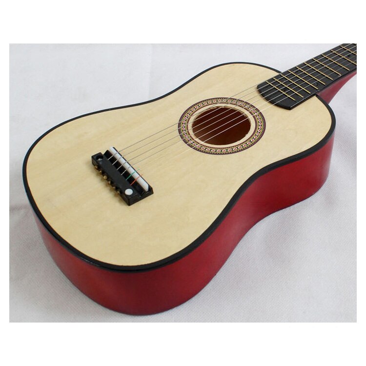 23 tums gitarr mini gitarr basswood musikalisk leksak för barn akustiskt stränginstrument med plektrum 1st strängad naturlig färg