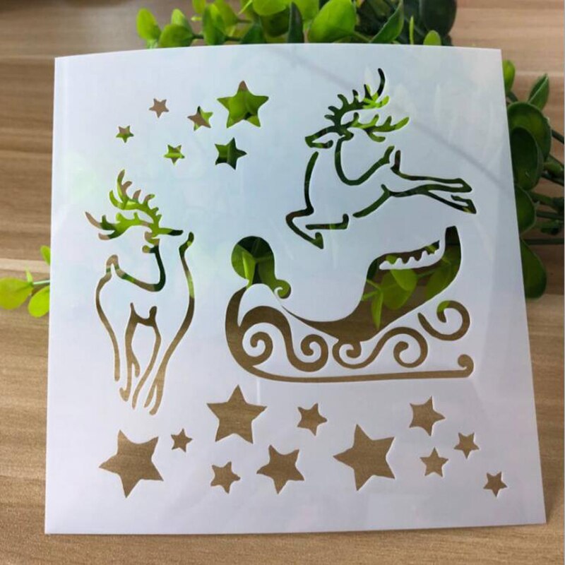 Stencil Deer DIY Christmas Old Man Layering Stencils For Wall Painting Scrapbooking Stamping Album Decorative Embossing Template