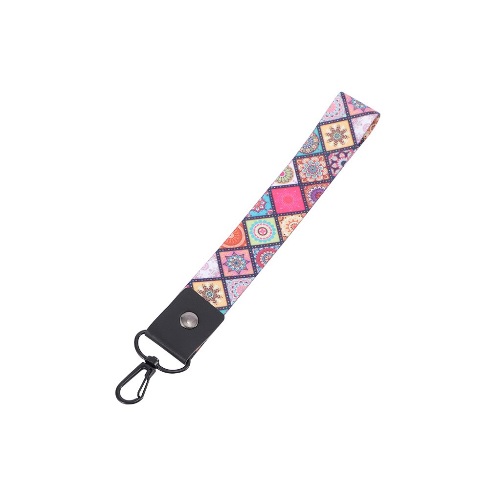 Badge Tag Hang Strap Keychain Plaid Mobile Phone Straps Key Rope Lanyards Wrist Band: Size S