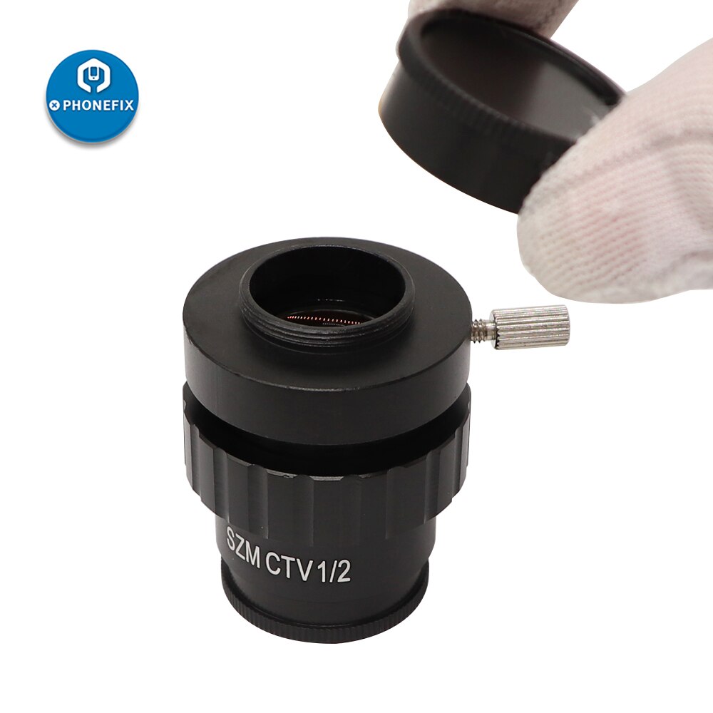 0.3X 0.5X C mount Lens Adapter SZMCTV 1/2 1/3 1X Adapter For Simul Focal Trinocular Stereo Microscope HDMI VGA USB Video Camera