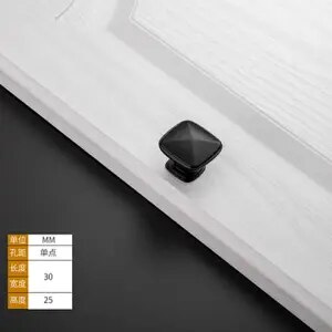 Moderne sort kabinet håndtag firkantet møbler hardware rustfrit stål køkken dørknapper skab garderobe skuffe trækker aluminium: Firkant -28mm