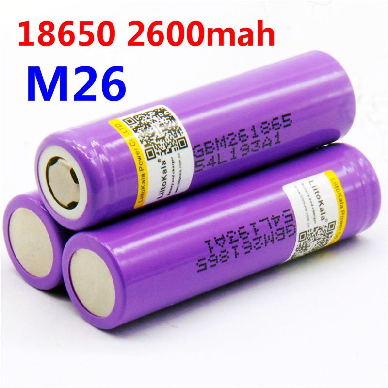 LiitoKala M26 18650 2500 2600 mah 10A 18650 li-ion rechargeable battery power safe battery