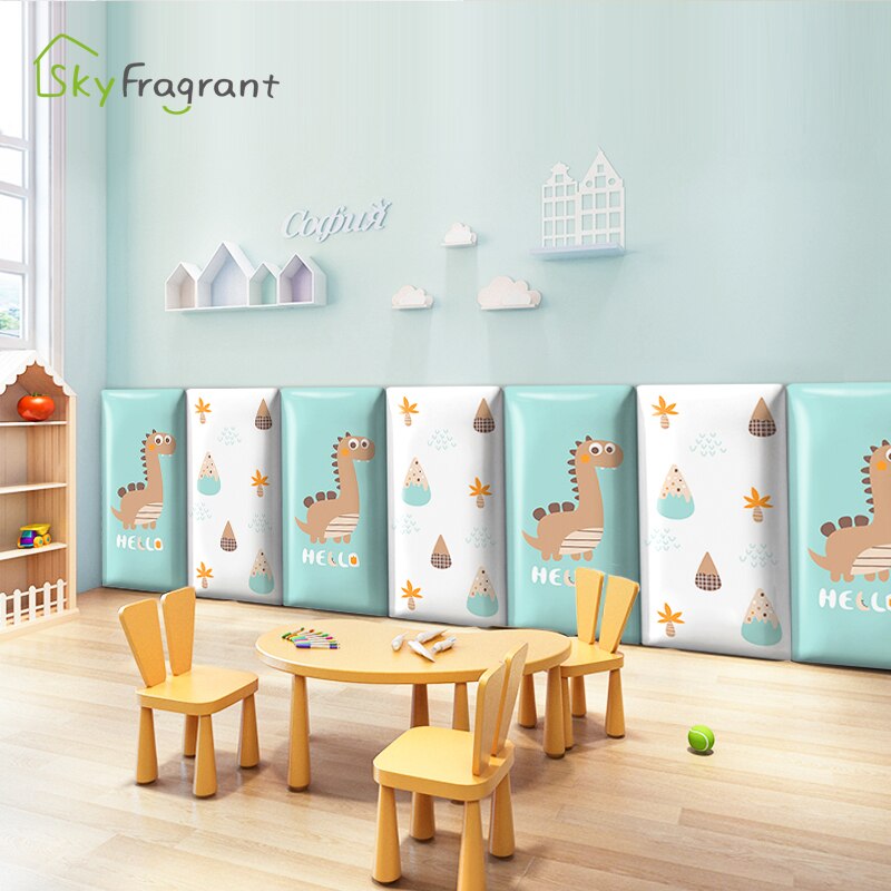 3D Anti Collision Leuke Dinosaurus Zachte Muurstickers Voor Kinderen Kamers Decor Prinses Kamer Nursery Zelfklevende Plint Decoratie