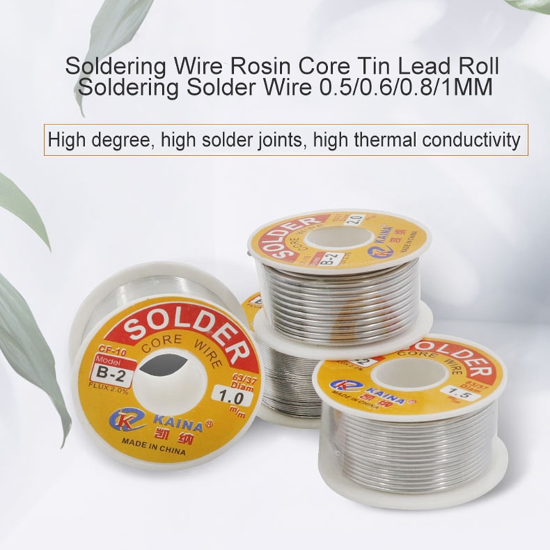Tin Lead Line Rosin Core Flux Welding Soldering Solder Iron Wire 0.5/0.6/0.8/1MM Reel No-clean Soldering Wire Rosin Core