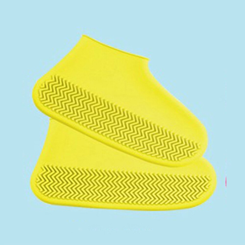 Stivali da pioggia in Silicone copriscarpe impermeabili copriscarpe in gomma riutilizzabili per ciclismo scarpe da pioggia protezioni bambini galoppo antiscivolo: Yellow / L 29cm