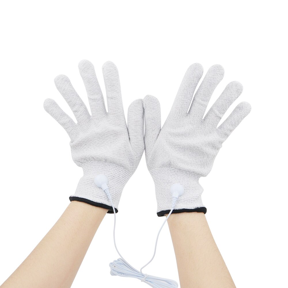 TENS EMS – gants électriques à électrodes, en Fiber d&#39;argent conductrice pour le Massage du corps, coussinets de thérapie physique saine
