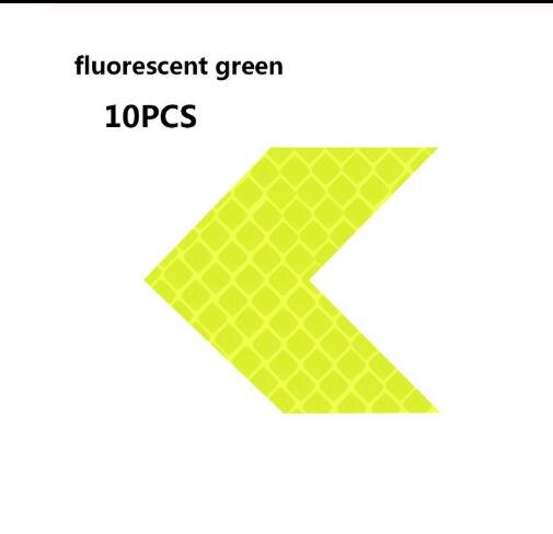 10 Pcs Car Reflective Sticker Warning Arrows Decoration Decals Car Motorcycle Tail Bar Bumper Sticker for Traffic Safety Mark: green