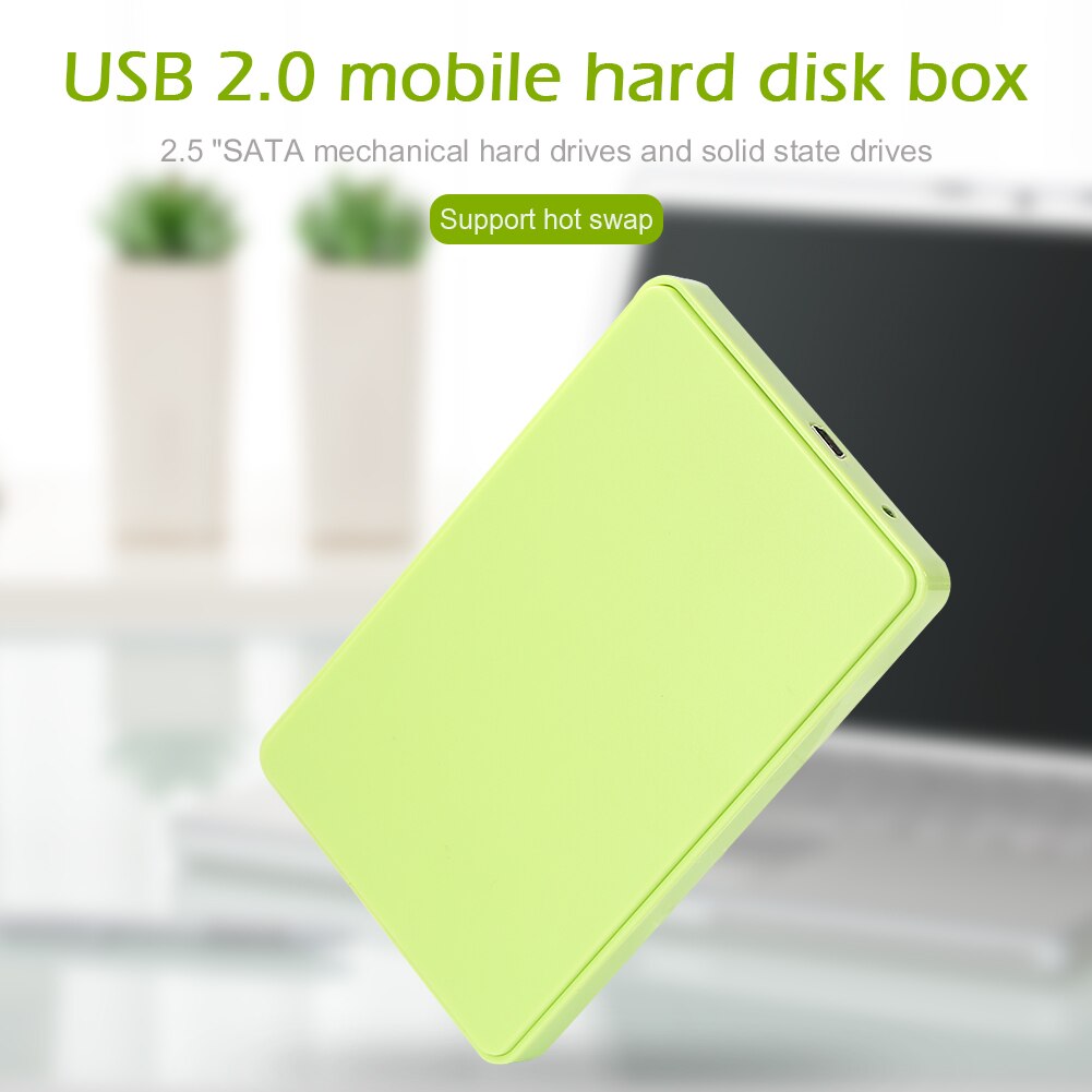 2.5" USB 2.0 SATA HD Box 1TB HDD Hard Drive External Enclosure Case Support Up to 2TB Data Transfer Backup Tool For PC Laptop