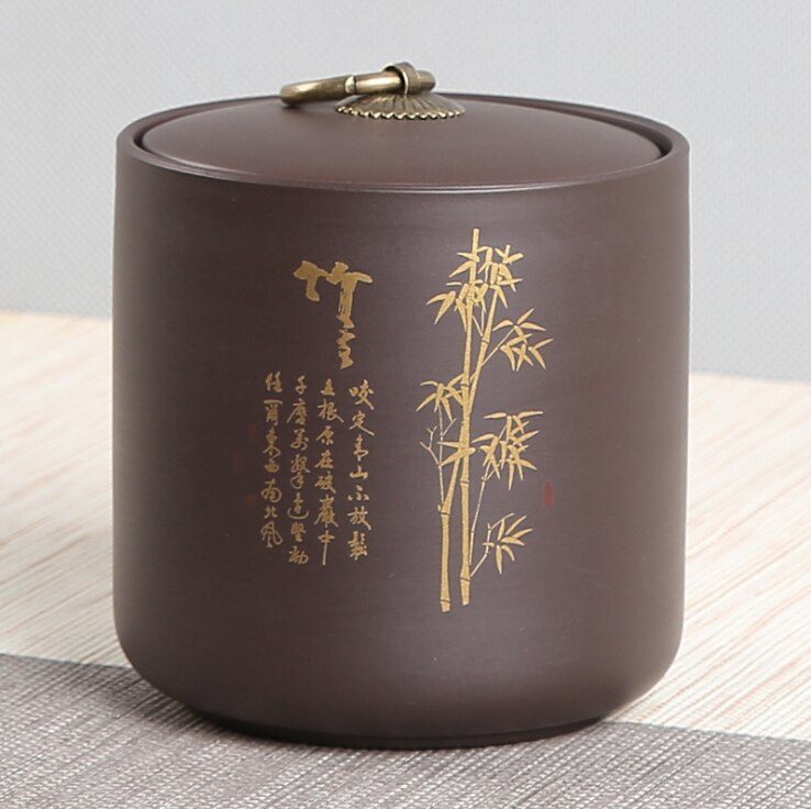 Airtight Canister Zisha Tea Box Kitchen Storage Bottles Jars Food Container Grains Tea Coffee Beans Grains Candy Jar Containers: Pattern 10