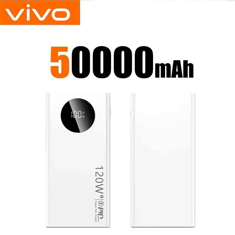 VIVO 120W Fast Charging 50000mAh CCC Certification High Capacity Power Bank Portable External Battery Charger For iPhone Xiaomi: green