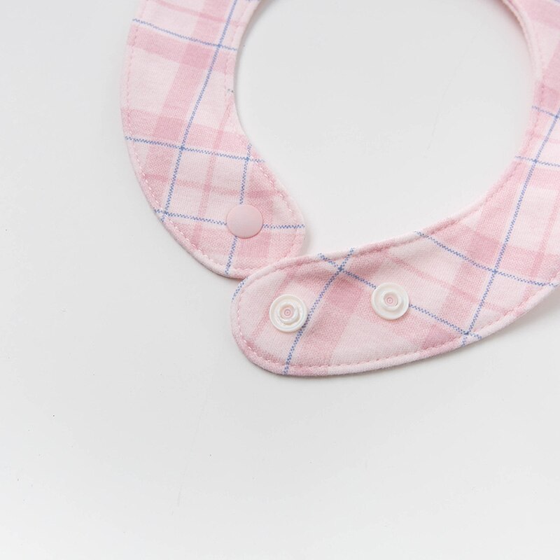 DBH12484 Dave Bella born baby girls cute floral plaid ruched bibs infant toddler bibs