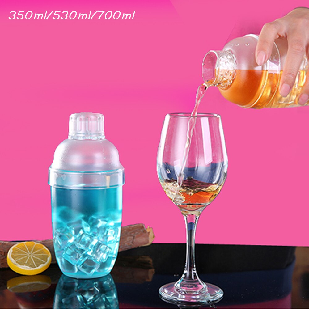 350ml/530ml/700ml gennemsigtig plast uden rust mælk te cocktail shaker blande kop drikke mixer bar bartender værktøj