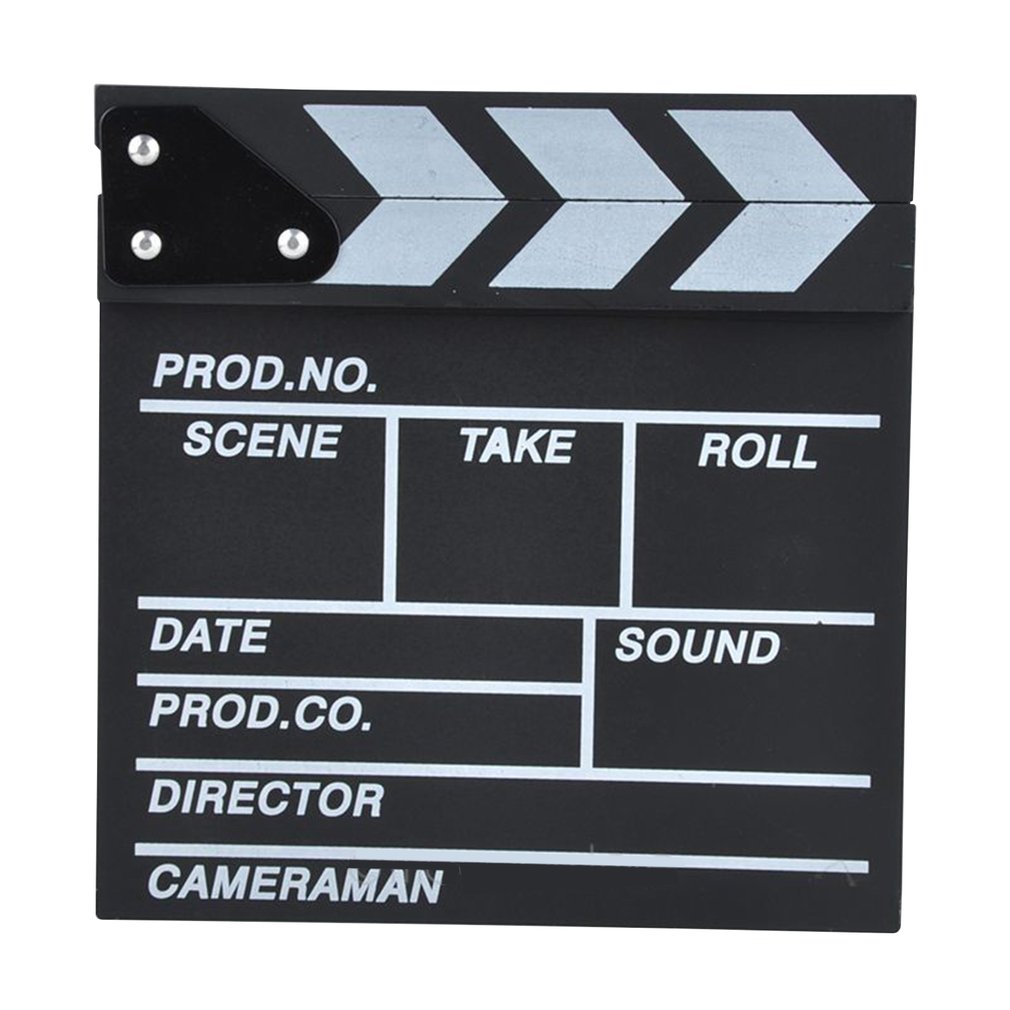 Director Video Acrylic Clapboard TV Film Movie Clapper Board Slate with Color Sticks 20*20cm