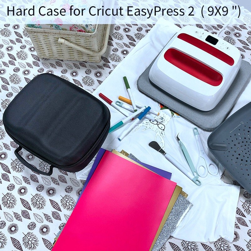 Étui de transport antichoc étanche EVA pour Cricut EasyPress 2 (9X9 pouces) noir