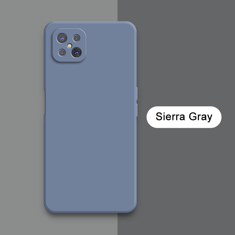Custodia quadrata in silicone liquido per OPPO A92s Reno4 Reno 4Z Z 5G Fotocamera protettiva 360 Custodia morbida antiurto per telefono Accessori Funda: Neoprene / Grigio