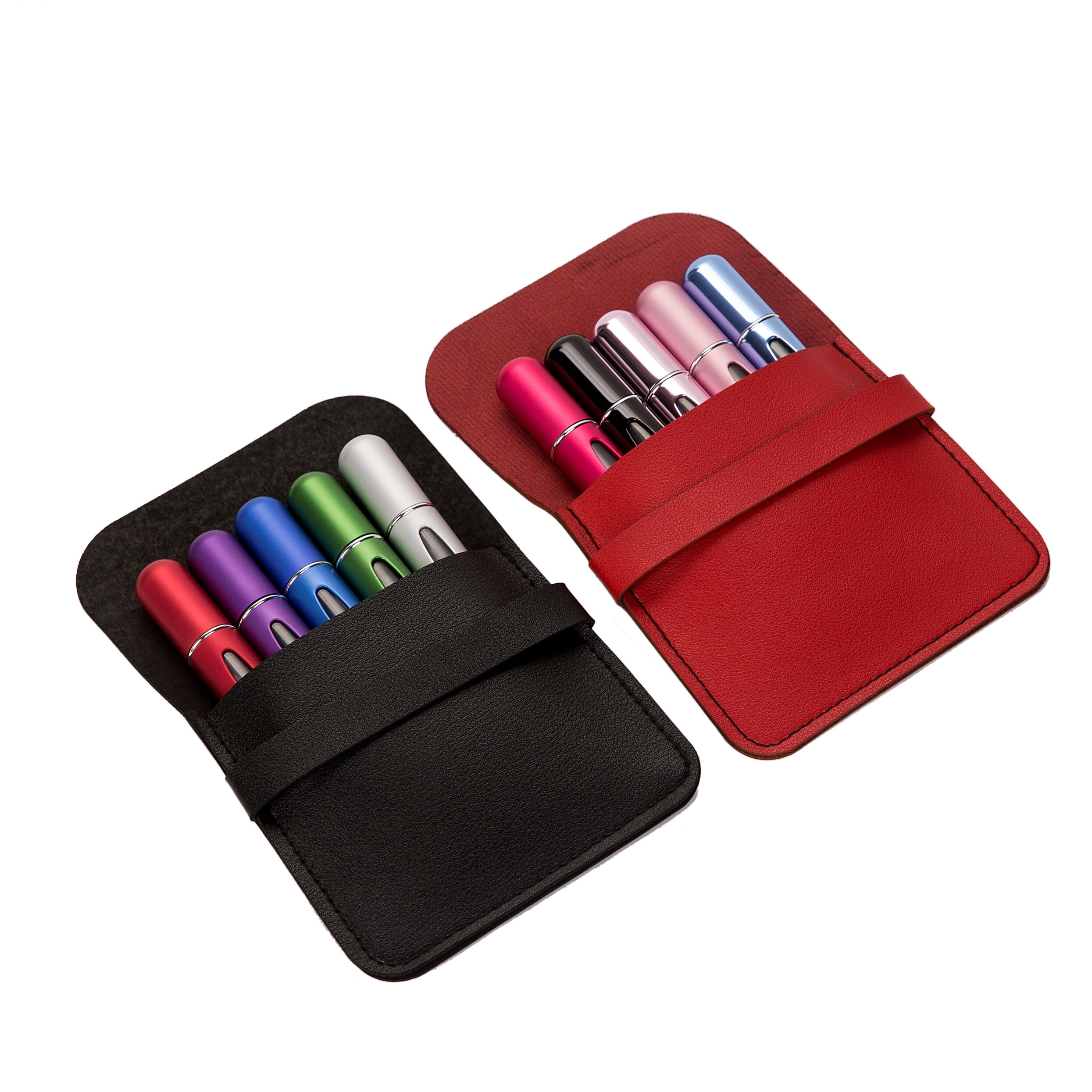 5 Pcs 5 Ml Mini Navulbare Parfum Fles Aluminium Spray Verstuiver Draagbare Reizen Cosmetische Container Parfum Fles Met Zak